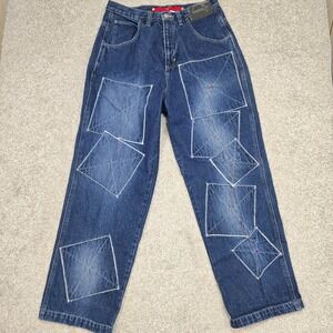 Vintage 90s Y2K Vokal Patchwork‎ Jeans baggy hip hop (Nelly) mens 34x32